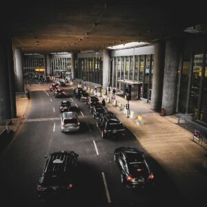 a group of cars parked in a parking lot
